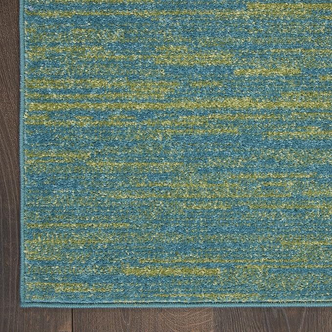 Nourison Home Nourison Essentials Blue Green 9' x Square Area Rug - Easy Clean, Non Shedding, Bed Room, Living Room, Dining Room, Kitchen (9' x Square)