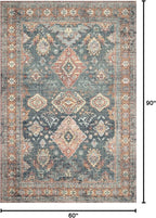Loloi II Skye Collection SKY-10 Sea/Rust 5'-0" x 7'-6" Area Rug