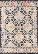 SAFAVIEH Madison Collection Accent Rug - 4' x 6', Black & Yellow, Boho Diamond Distressed Design, Non-Shedding & Easy Care, Ideal for High Traffic Areas in Entryway, Living Room, Bedroom (MAD418Z)