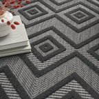 Nourison Home Versatile Charcoal Black 4' x 6' Area Rug - Easy Clean, Non Shedding, Bed Room, Living Room, Dining Room, Kitchen (4' x 6')