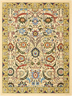 Unique Loom Espahan Collection Area Rug - Cape Cod (9'x 12' Rectangle, Cream/ Black)