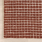 Rugs USA 7'6" x 9'6" Melrose Checked Wool Indoor Area Rug, Contemporary Farmhouse Chestnut/Ivory for Living Room, Bedroom, Office, Entryway, Hallway