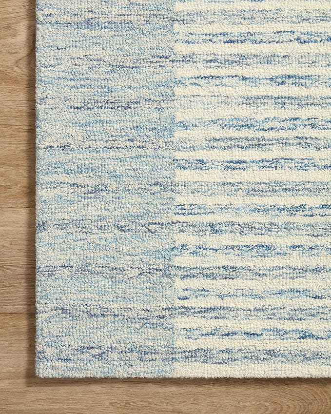 Loloi Chris Loves Julia Chris Collection CHR-01 Ivory/Denim 5'-0" x 7'-6", .50" Pile Height, Area Rug