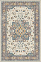 Dripex Vintage Collection Washable Area Rug - 2x3 Door Mat Small Entryway Rug Distressed Non-Slip Low-Pile Floor Carpet for Indoor Front Entrance Kitchen Bathroom Living Room Bedroom