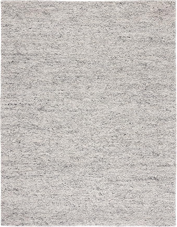 SAFAVIEH Area Rug 8x10 - Natura Collection - Large - Light Grey & Ivory, Handmade Wool Blend, Textured Design, Ideal for Living Room, Bedroom, Dining Space (NAT620G)