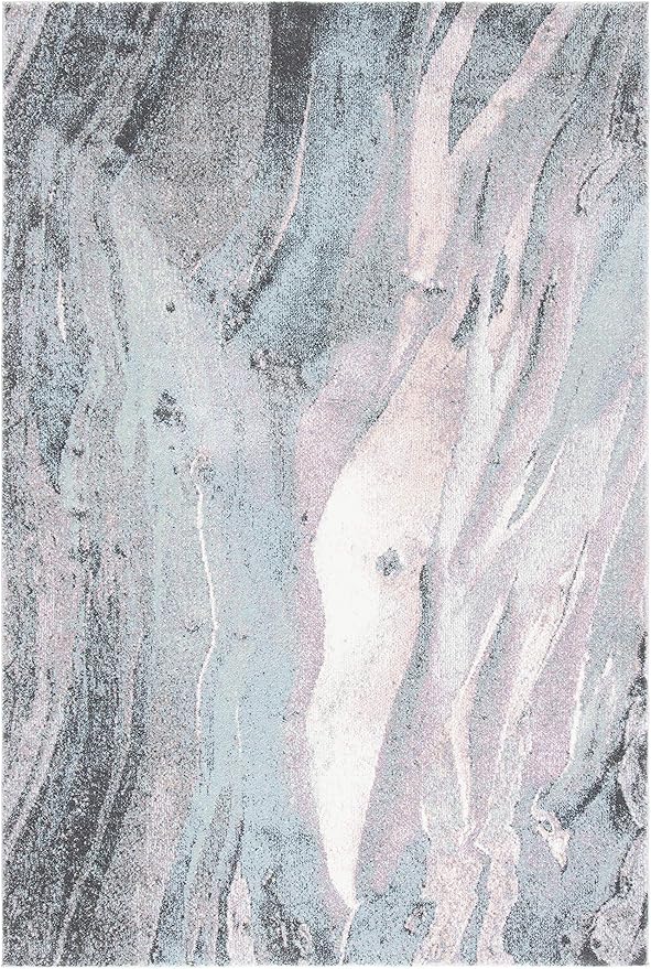 SAFAVIEH Glacier Collection Area Rug - 9' x 12', Pink & Blue, Modern Abstract Design, Non-Shedding & Easy Care, Ideal for High Traffic Areas in Living Room, Bedroom (GLA126U)
