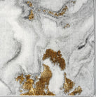 LUXE WEAVERS Marble Effect Abstract Gray 2x7 Area Rug