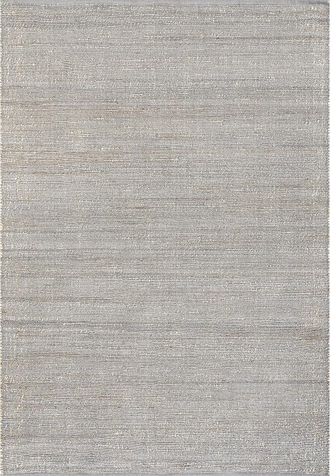 Nuloom Elfriede Handmade, Grey/Ivory, 2'6" x 6', Jute & Cotton, Textured and Earthy, High Traffic, Stain Resistant, Easy Clean, Durable Area Rug for Bedroom, Living Room, Dining, Entryway