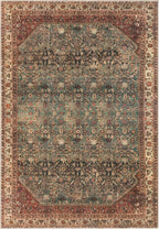 Keen Home Design 9x12 Rug - Machine Washable Area Rug with Non-Slip Backing, Ideal for Living Room, Dining Room, Bedroom - Vintage, Easy Clean, Durable, Low Pile Rug - (9' x 12')
