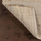 nuLOOM 8 Round Elfriede Jute & Cotton Hand Woven Area Rug, Natural, Solid Rustic Farmhouse Style, Weaved Design, Natural Fiber, For Bedroom, Living Room, Dining Room, Hallway, Office, Entryway