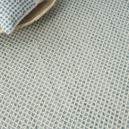Nourison Home Courtyard Ivory Aqua 4' x 6' Area Rug - Easy Clean, Non Shedding, Bed Room, Living Room, Dining Room, Kitchen (4' x 6')