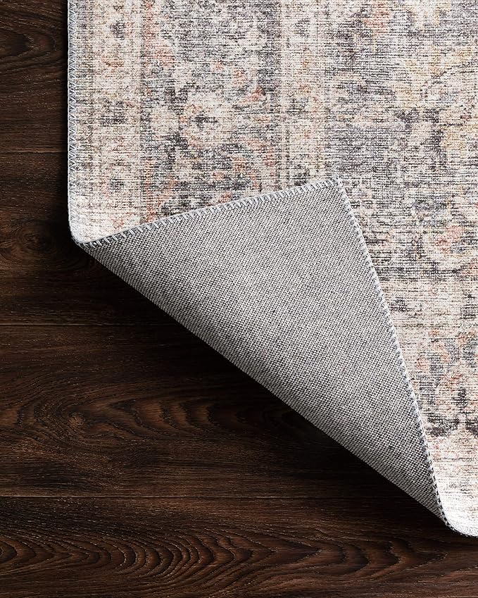 Loloi Skye Collection SKY-01 Grey/Apricot 6'-0" x 6'-0" Round Area Rug