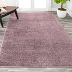 Eyely UES100R-5 Supersoft Haze Solid Low-Pile Indoor Area Rug Casual;Contemporary;Solid;Traditional, Bedroom, Kitchen, Living Room, Easy-Cleaning, Non-Shedding, 5 X 8, Light Purple