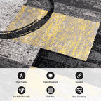 Rugshop Contemporary Circle Design Area Rug, Non-Shedding Carpet for Living Room, Large Bedroom, or Office, Yellow, 8'8" x 12'