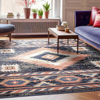 Well Woven Tulsa Lea Blue Southwestern Tribal Bohemian 6'7" X 9'3" Area Rug