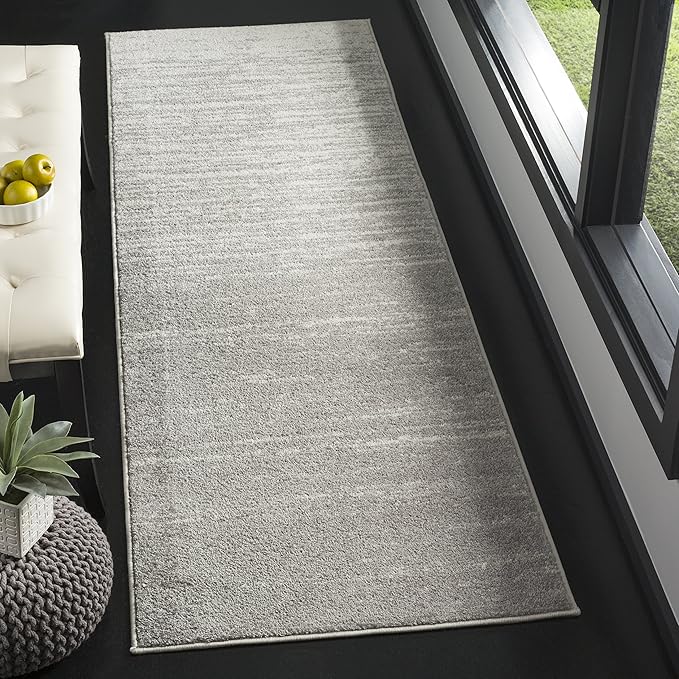 SAFAVIEH Adirondack Collection Runner Rug - 2'6" x 8', Light Grey & Grey, Modern Ombre Design, Non Shedding & Easy to Clean, Ideal for Hallway, Foyer, Kitchen, Entryway, Bedroom (ADR113C)