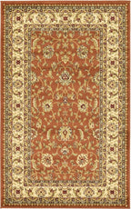 Unique Loom Voyage Collection Traditional Oriental Classic Intricate Design Area Rug (3' 3 x 5' 3 Rectangular, Terracotta/Ivory)