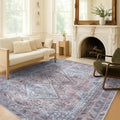 Washable Area Rug. Modern Farmhouse. Vintage. Turkish. Bohemian. Distressed. Oriental. Traditional. Rugs for Living Room. Dining. Bedroom. Office. Entryway. Foyer. (863BM, 7'5" x 9'8")