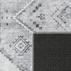 Paco Home Oriental Area Rug with Faded Vintage Look in Grey, Size: 5'3" x 7'3"