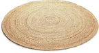 Savi Home Jute Area Rug Handwoven - 8 feet Round- Natural - Rustic Vintage Beige Braided Reversible Rug- Eco Friendly Rugs for Farmhouse, Bedroom, Kitchen, Living Room.