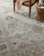 Loloi Magnolia Home by Joanna Gaines Millie Collection MIE-02 Sky/Gold 7'-10" x 10', .25" Pile Height, Area Rug
