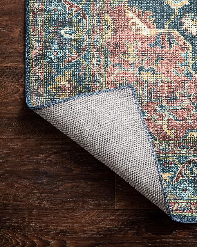 Loloi II Skye Collection SKY-08 Denim/Brick 2'-6" x 7'-6" Runner Rug
