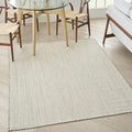Nourison Home Courtyard Ivory Silver 4' x 6' Area Rug - Easy Clean, Non Shedding, Bed Room, Living Room, Dining Room, Kitchen (4' x 6')