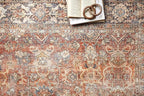 Loloi Layla Collection LAY-02 Spice/Marine 3'-6" x 5'-6" .13" Thick Accent Rug, Soft, Durable, Vintage Inspired, Distressed, Low Pile, Non-Shedding, Easy Clean, Printed, Living Room Rug