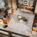 JONATHAN Y Boho Vintage Diamond Ivory/Multi Indoor Area Rug 3X5 ft, Moroccan Hype for Living Room, Bedroom, Kitchen, Office, Easy-Cleaning, High Traffic, Pet-Friendly, Non-Shedding (MOH101E-3)