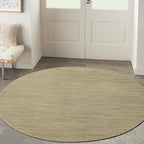 Nourison Home Nourison Essentials Green Gold 6' x Round Area Rug - Easy Clean, Non Shedding, Bed Room, Living Room, Dining Room, Kitchen (6' x Round)
