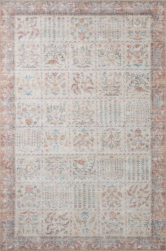 Loloi Rifle Paper Co. Maison Collection MAO-08 Cream 3'-0" x 3'-0" Round, .19" Pile Height, Accent Rug