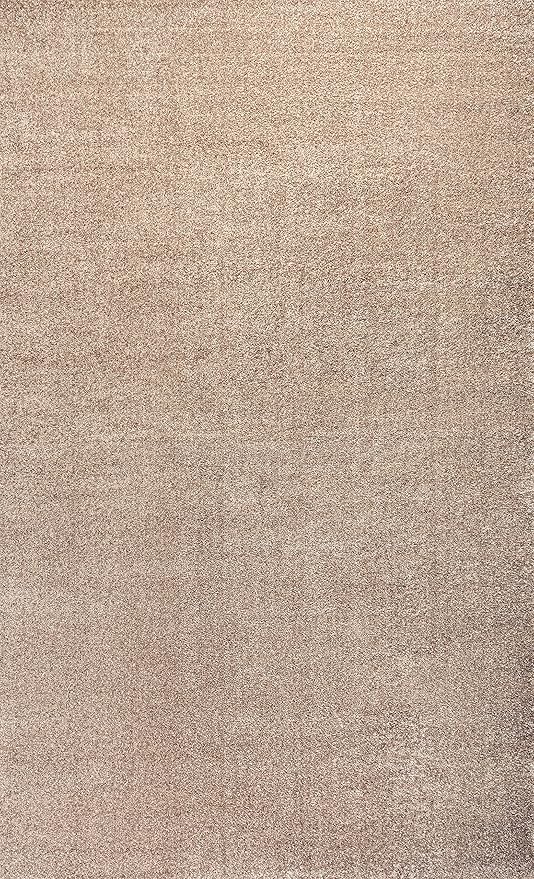 Eyely UES100G-15 Supersoft Haze Solid Low-Pile Indoor Area Rug, Coastal, Bohemian, Minimalist, Classic, Casual for Bedroom,Kitchen,Living Room,Non Shedding,Easy-Washing, Beige, 12 X 15