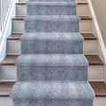 Well Woven Custom Size Hallway & Stair Runner- Harlow Pompeii Light Blue 27 Inches Wide x 45 Feet Long Runner (27" x 45') Runner Rug - Modern Chevron Pattern, Ultra-Soft, Easy-Clean