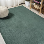 Eyely UES100L-8 Supersoft Haze Solid Low-Pile Indoor Area Rug Casual;Contemporary;Solid;Traditional, Bedroom, Kitchen, Living Room, Easy-Cleaning, Non-Shedding, 8 X 10, Emerald