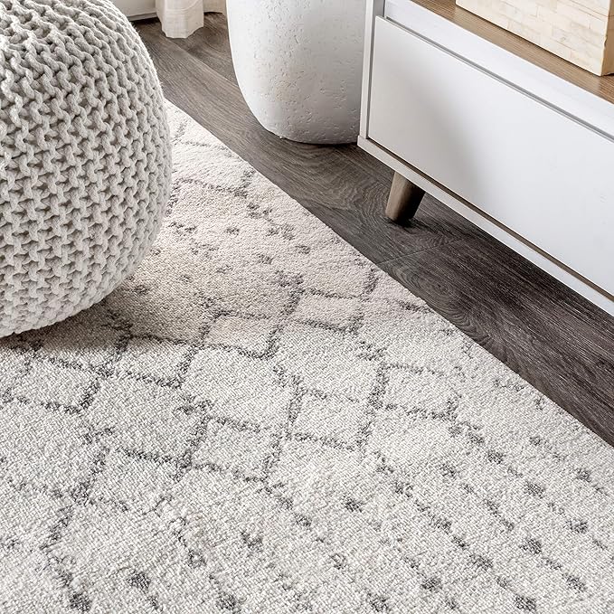 JONATHAN Y Boho Vintage Diamond Cream/Gray Oval Area Rug 3X5 ft, Moroccan Hype for Living Room, Bedroom, Kitchen, Office, Easy-Cleaning, High Traffic, Pet-Friendly, Non-Shedding (MOH101B-3OV)