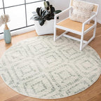 SAFAVIEH Adirondack Collection Area Rug - 10' Round, Ivory & Green, Geometric Design, Non-Shedding & Easy Care, Ideal for High Traffic Areas in Living Room, Bedroom, Dining (ADR131X-10R)