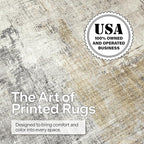 ReaLife Rugs Machine Washable Area Rug Runner - Living Room Bedroom Bathroom Kitchen Entryway Office - Padded Low Pile Stain Resistant Premium - Modern Abstract Contemporary - Quinn - Beige 2'6" x 8'