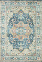 Loloi Skye Collection SKY-12 Ocean/Multi 6'-0" x 6'-0" Round Area Rug