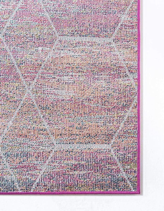 Unique Loom Trellis Frieze Collection Area Rug - Geometric (2' x 3', Multi/ Ivory)