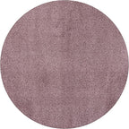 Eyely UES100R-6R Supersoft Haze Solid Low-Pile Indoor Area Rug, Coastal, Bohemian, Minimalist, Classic, Casual for Bedroom,Kitchen,Living Room,Non Shedding,Easy-Washing, Purple, 6' Round