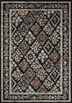Loloi Rifle Paper Co. Laurel Collection LAU-04 Black/Multi 2'-8" x 8' Runner Rug