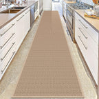 GOYLSER 18ft Jute Hallway Rug Runner Non Slip, Front Door Runner Indoor Entrance, Bottom Rubber Backed Waterproof Laundry Mat, Khaki