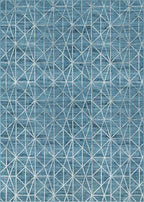 Rugs.com Lattice Trellis Collection Rug – 10' x 14' Blue Low-Pile Rug Perfect for Living Rooms, Large Dining Rooms, Open Floorplans