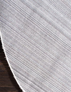Unique Loom Solid Shag Collection Area Rug (6' 1" Round, Snow White)