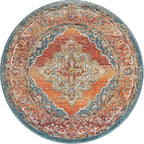 Unique Loom Isabella Collection Area Rug - Rossellini (5' 1" Round, Rust Red/ Beige)