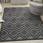 Nourison Home Versatile Charcoal Black 4' x 6' Area Rug - Easy Clean, Non Shedding, Bed Room, Living Room, Dining Room, Kitchen (4' x 6')