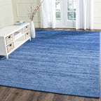 SAFAVIEH Adirondack Collection Area Rug - 6' Square, Light Blue & Dark Blue, Modern Ombre Design, Non Shedding & Easy to Clean, Ideal for Living Room, Bedroom, Office, Dining Space (ADR113F)