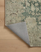 Loloi Magnolia Home by Joanna Gaines Sinclair Collection SIN-05 Jade/Sand 8'-6" x 11'-6", .25" Pile Height, Machine Washable, Area Rug