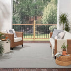 Nourison Home Courtyard Black White 8' x 10' Area Rug - Easy Clean, Non Shedding, Bed Room, Living Room, Dining Room, Kitchen (8' x 10')