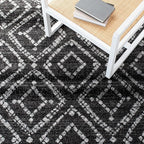 SAFAVIEH Adirondack Collection Runner Rug - 2'6" x 6', Black & Ivory, Modern Diamond Distressed Design, Non-Shedding & Easy Care, Ideal for High Traffic Areas in Living Room, Bedroom (ADR131A)